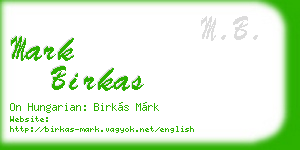 mark birkas business card