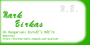 mark birkas business card